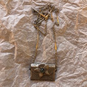 Vintage Butterfly Envelope Necklace